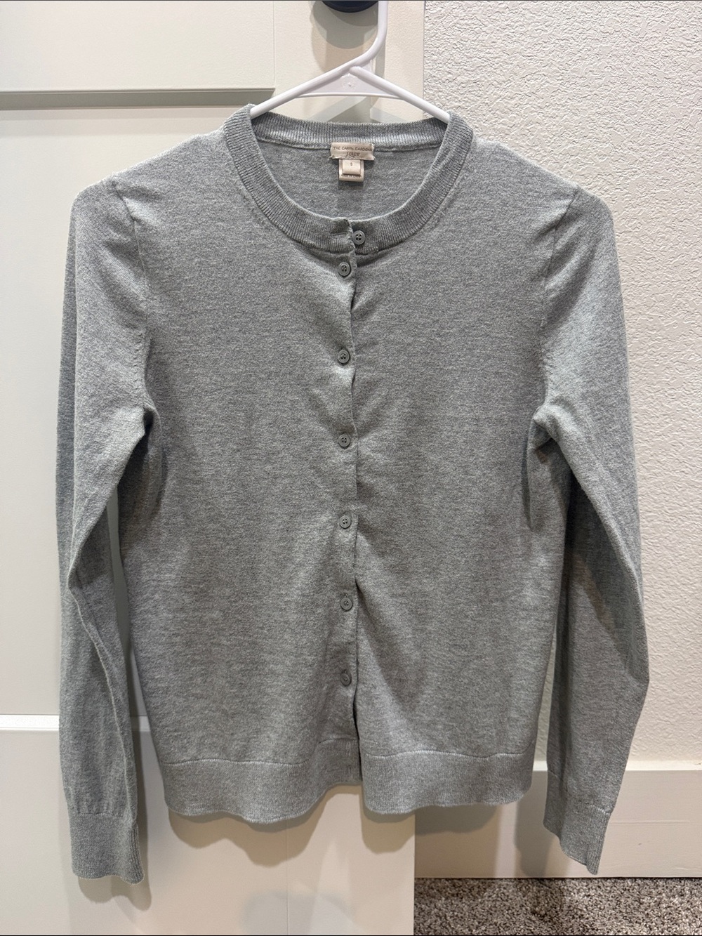 J. Crew Gray Button-Front Crewneck Cardigan Small